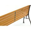 Gardenised Wooden Outdoor Park Patio Garden Yard Bench with Designed Steel Armrest and Legs QI003712